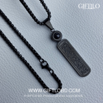 Ayat Al-Kursi Calligraphy Locket with Lans – Black Edition